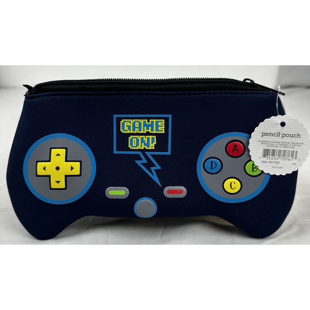 Game Controller Shaped Pencil Pouch Zipper Case - "Game On!" Back to School